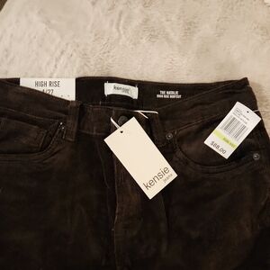 Kensie Chocolate Brown Corduroy High Rise/Boot Cut Pants